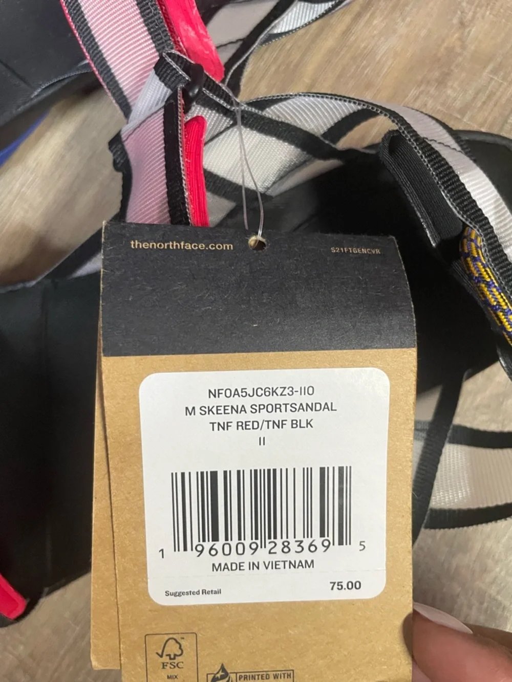 The North Face Red and Black Outdoor Sandals for Swimming, Hiking, Rafting